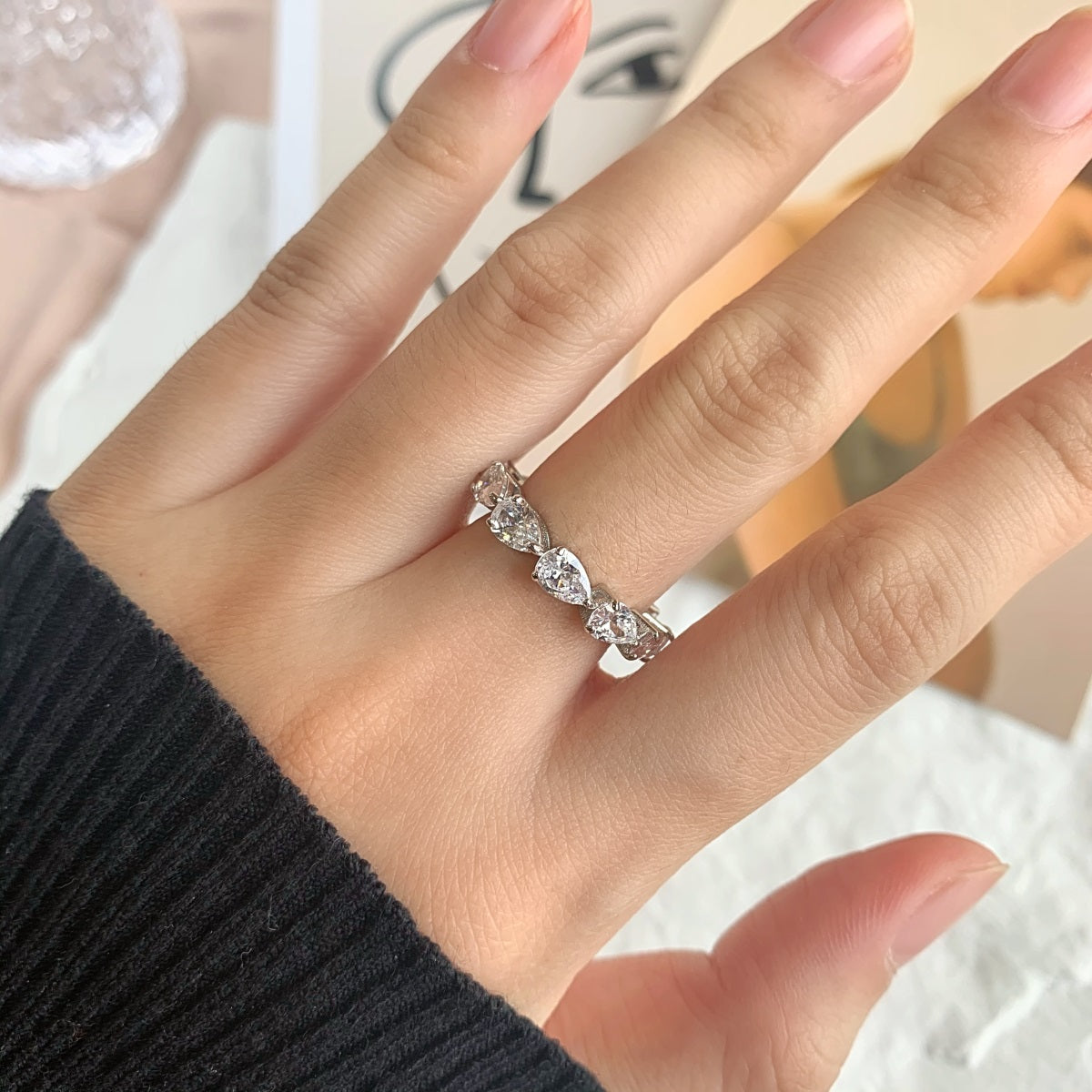 [Elite]Exquisite Pear Cut Tennis Ring
