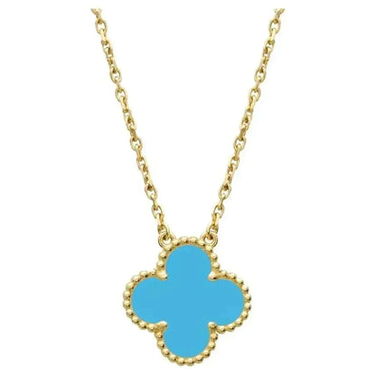 [Elite]CLOVER 15MM VINTAGE TURQUOISE NECKLACE