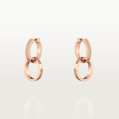 [Elite]LOVE 3.3MM DANGLE HALF DIAMOND EARRINGS