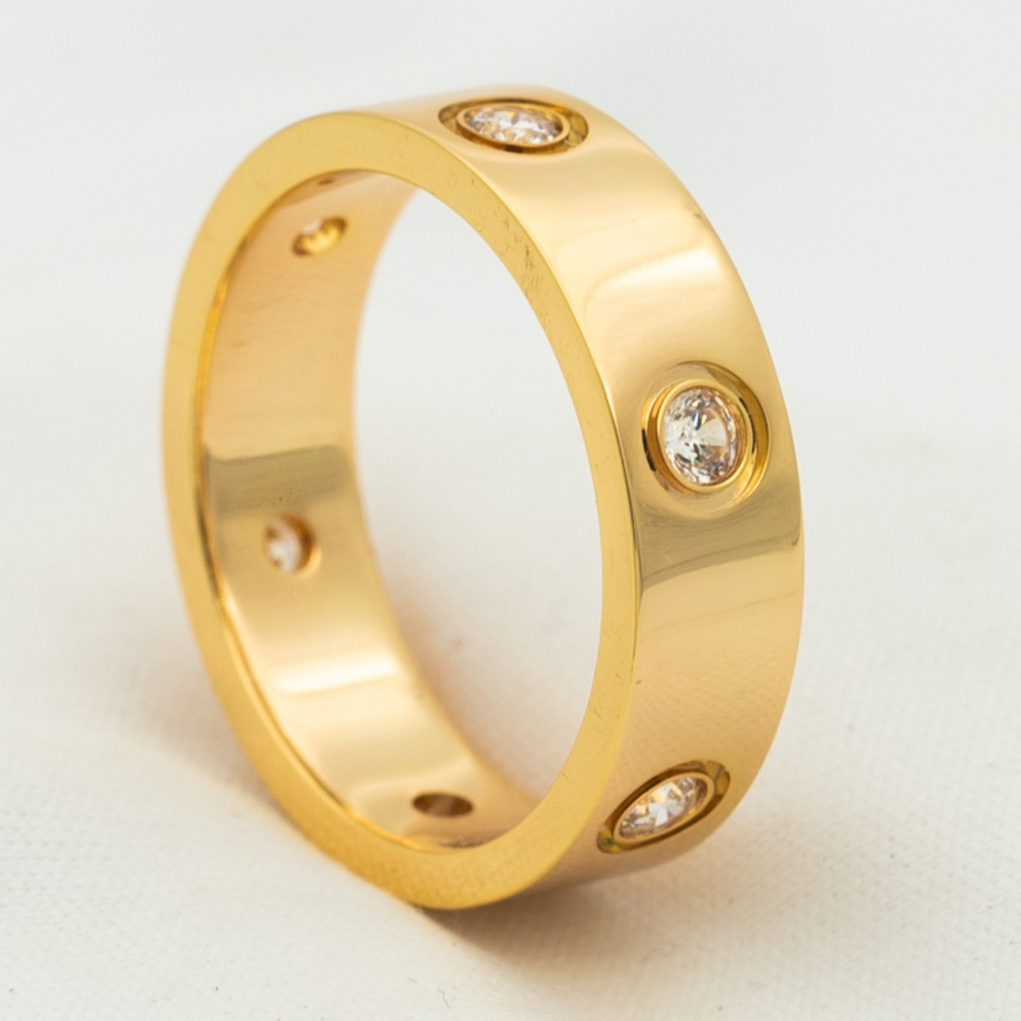 [Elite]LOVE RING 5.5MM 6 DIAMONDS PINK GOLD