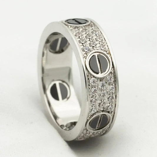 [Elite]LOVE RING 5.5MM DIAMONDS PAVED CERAMIC