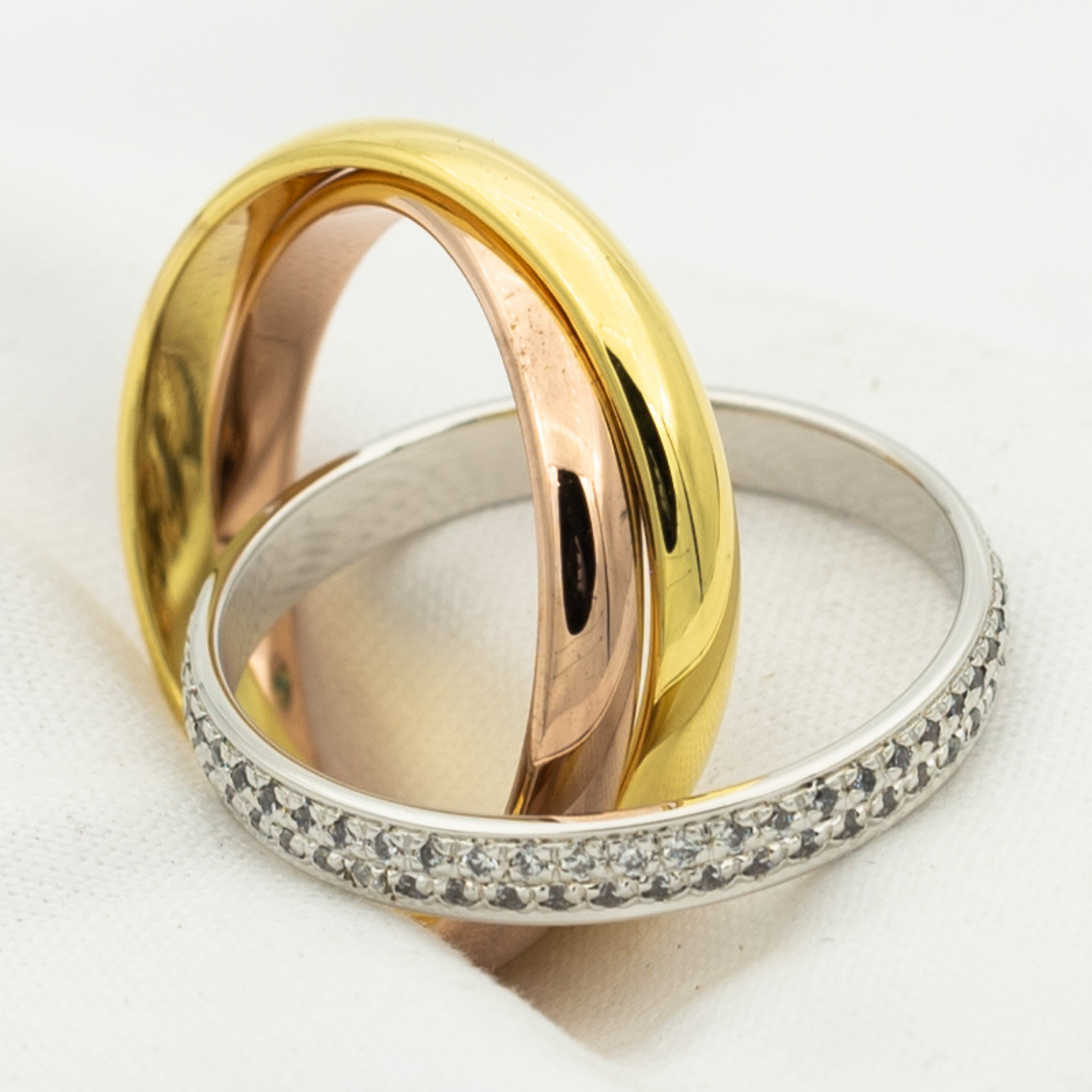 [Elite]TRINITY RING GOLD PINK GOLD SILVER DIAMONDS