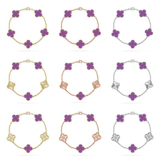 [Elite] CLOVER 5 MOTIF VIOLET BRACELET COLLECTION