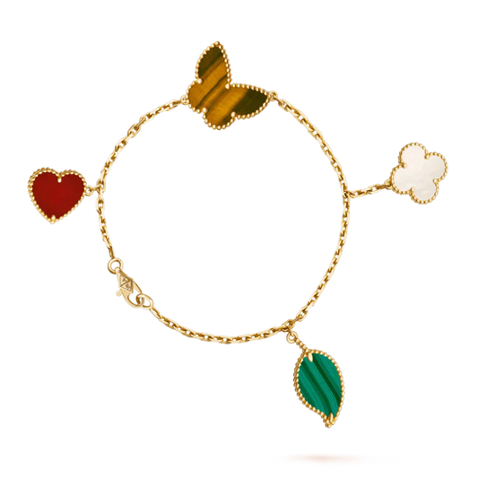 [Elite]LUCKY SPRING 5 MOTIF GOLD BRACELET