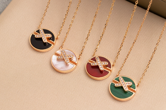 [Elite]JEUX DE PINK GOLD DIAMOND NECKLACE