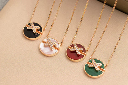 [Elite]JEUX DE ROSE GOLD DIAMOND NECKLACE