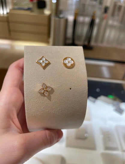 [Elite]STAR BLOSSOM STUD EARRINGS PINK GOLD DIAMONDS