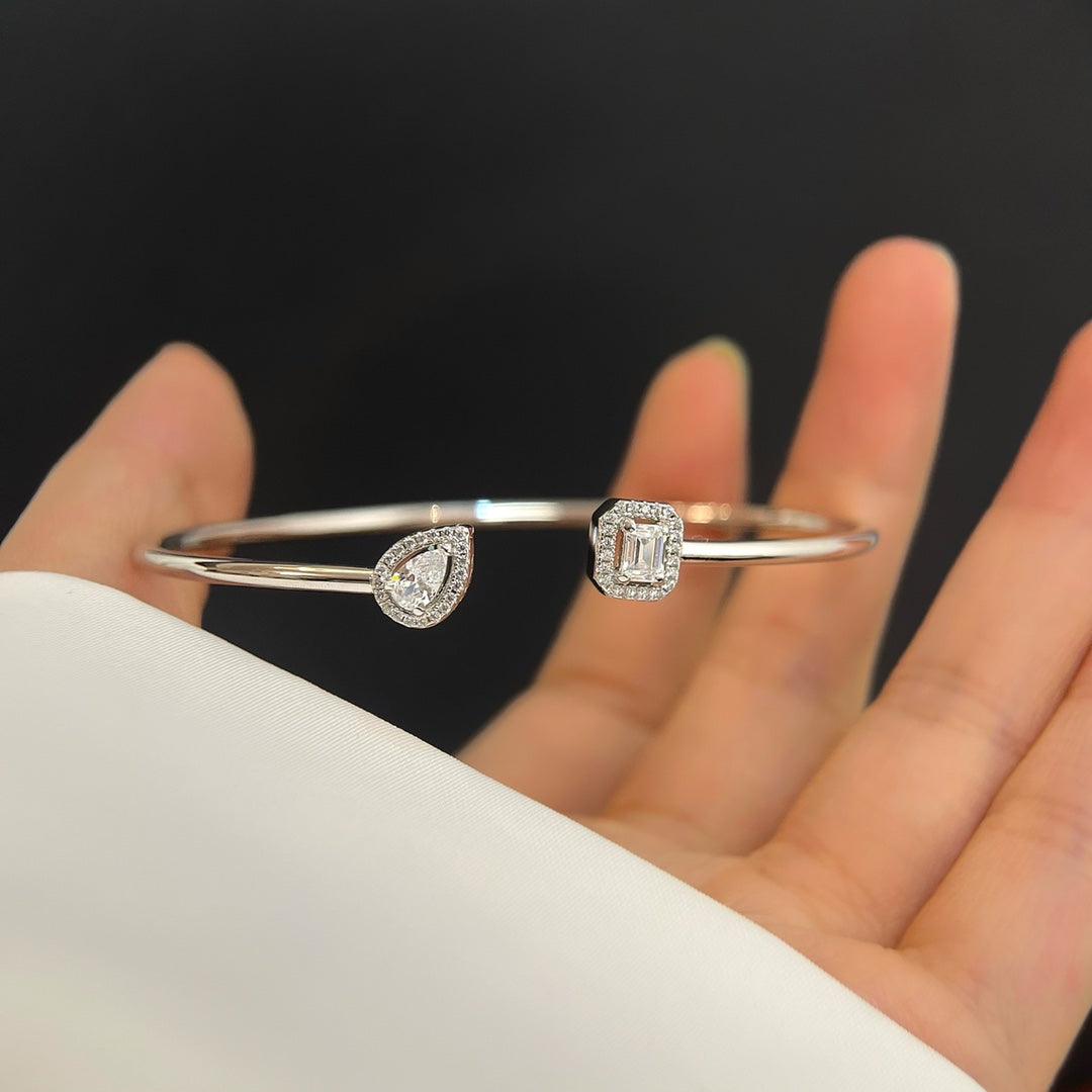 [Elite]JONC FLEX MY TWIN TOI & MOI SILVER DIAMOND BRACELET