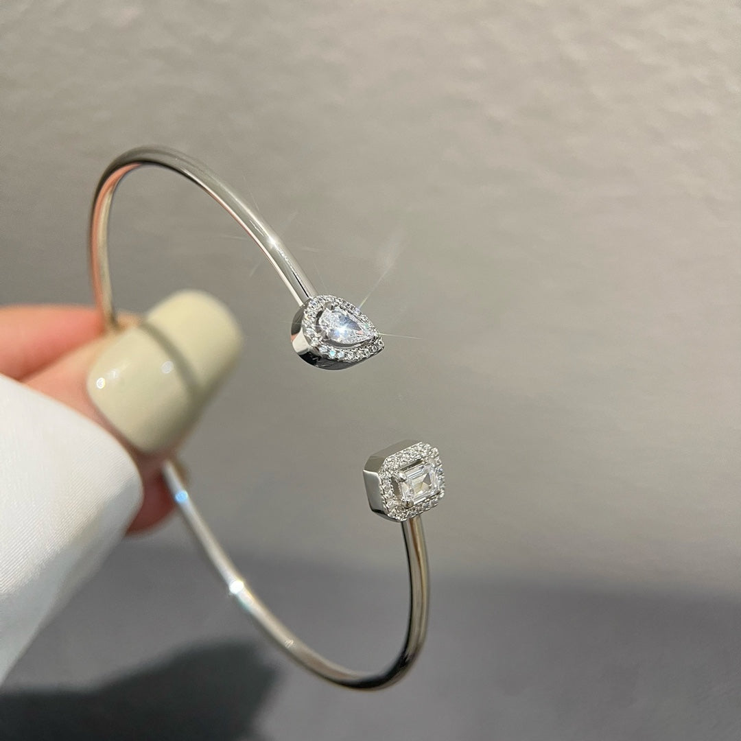 [Elite]JONC FLEX MY TWIN TOI & MOI SILVER DIAMOND BRACELET