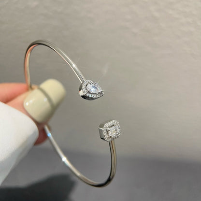 [Elite]JONC FLEX MY TWIN TOI & MOI SILVER DIAMOND BRACELET