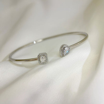 [Elite]JONC FLEX MY TWIN TOI & MOI SILVER DIAMOND BRACELET