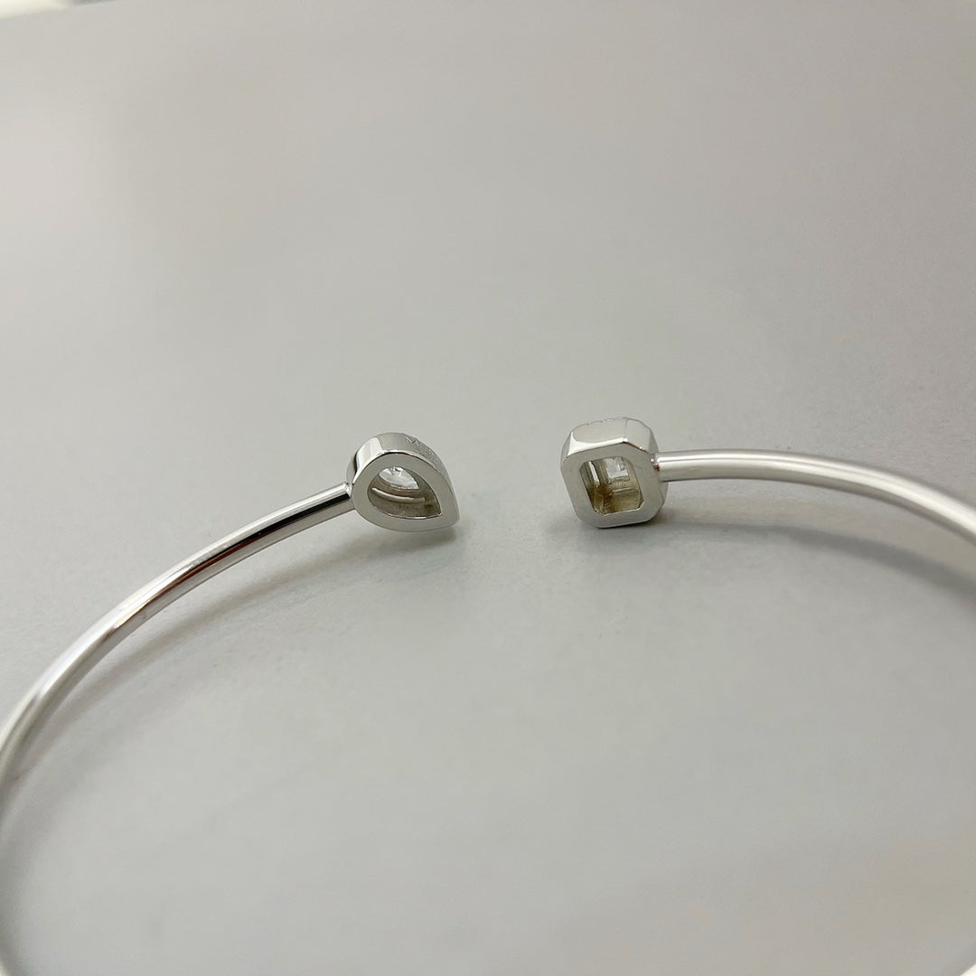 [Elite]JONC FLEX MY TWIN TOI & MOI SILVER DIAMOND BRACELET