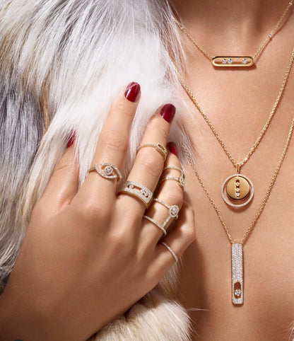 [Elite]LUCKY MOVE PM NECKLACE PINK GOLD DIAMOND