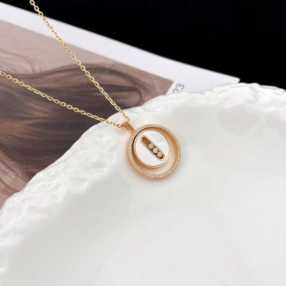[Elite]LUCKY MOVE MM NACRE BLANCHE DIAMOND NECKLACE