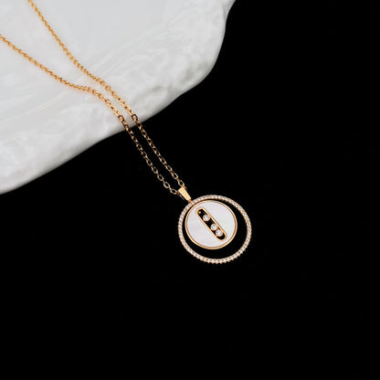 [Elite]LUCKY MOVE MM NACRE BLANCHE DIAMOND NECKLACE