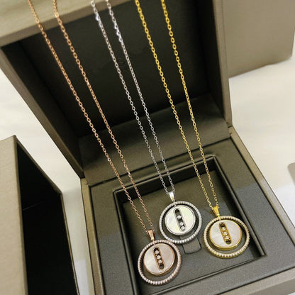 [Elite]LUCKY MOVE MM NACRE BLANCHE DIAMOND NECKLACE