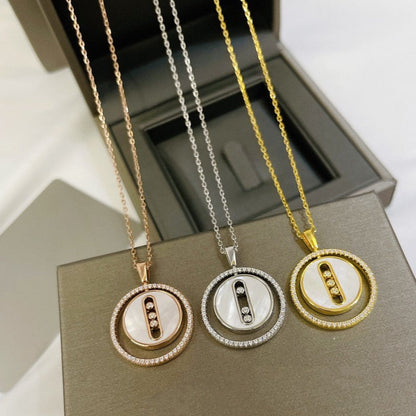 [Elite]LUCKY MOVE MM NACRE BLANCHE DIAMOND NECKLACE
