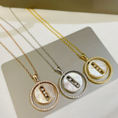 [Elite]LUCKY MOVE MM NACRE BLANCHE DIAMOND NECKLACE
