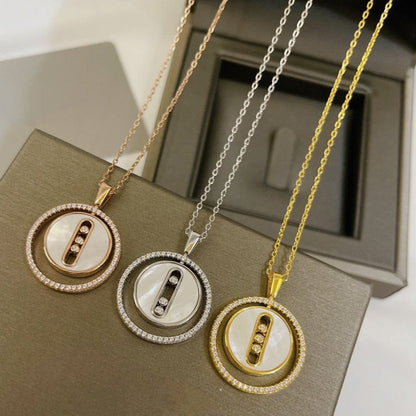 [Elite]LUCKY MOVE MM NACRE BLANCHE DIAMOND NECKLACE