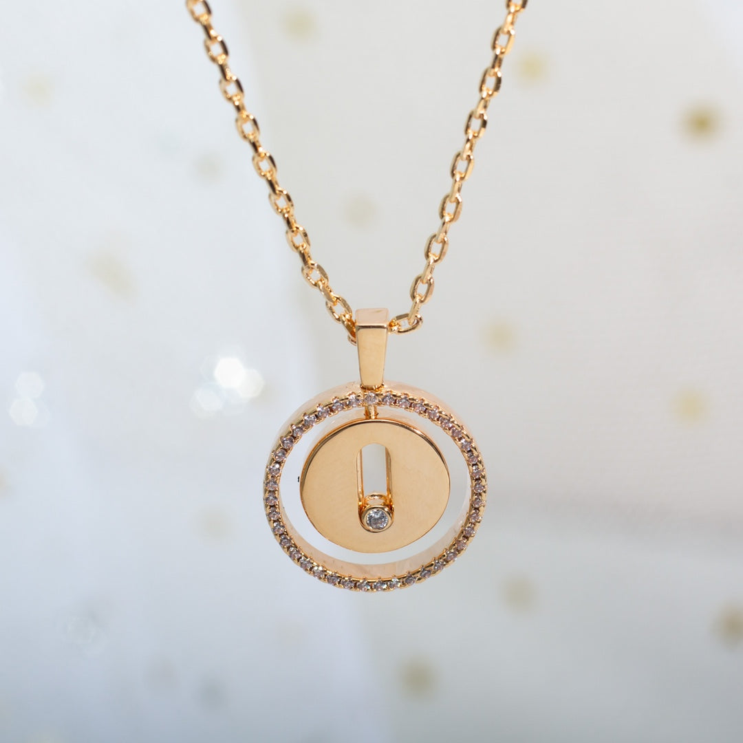 [Elite]LUCKY MOVE PM NECKLACE PINK GOLD DIAMOND