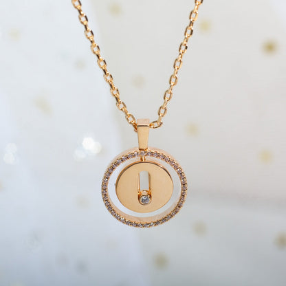 [Elite]LUCKY MOVE PM NECKLACE PINK GOLD DIAMOND