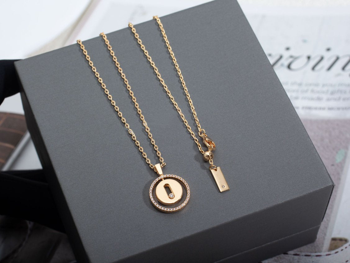 [Elite]LUCKY MOVE PM NECKLACE PINK GOLD DIAMOND