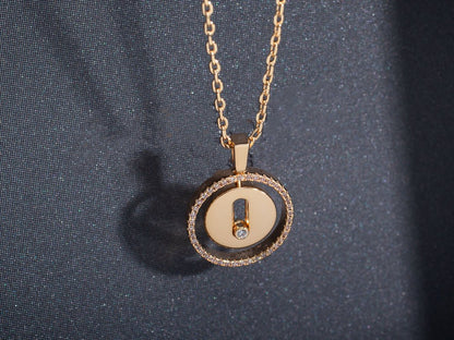 [Elite]LUCKY MOVE PM NECKLACE PINK GOLD DIAMOND