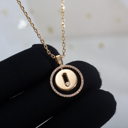 [Elite]LUCKY MOVE PM NECKLACE PINK GOLD DIAMOND