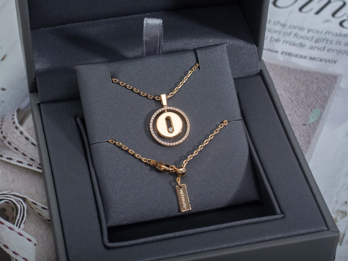 [Elite]LUCKY MOVE PM NECKLACE PINK GOLD DIAMOND