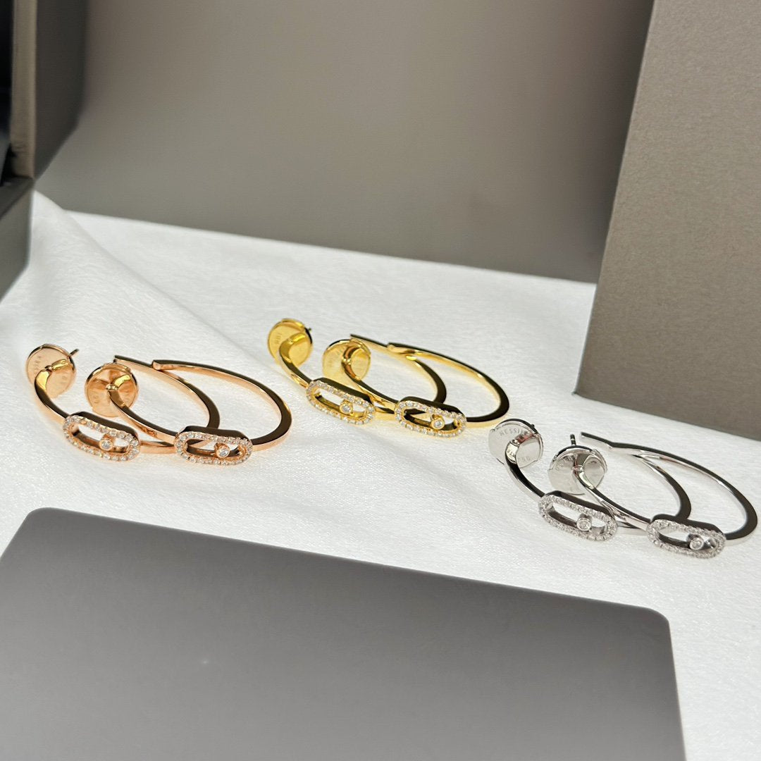 [Elite]CREOLES MOVE UNO PM DIAMOND EARRINGS
