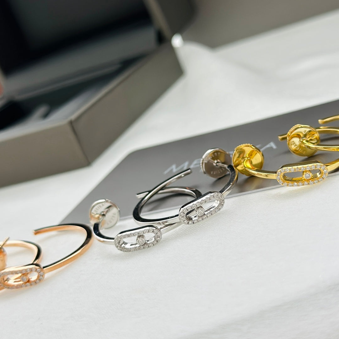 [Elite]CREOLES MOVE UNO PM DIAMOND EARRINGS