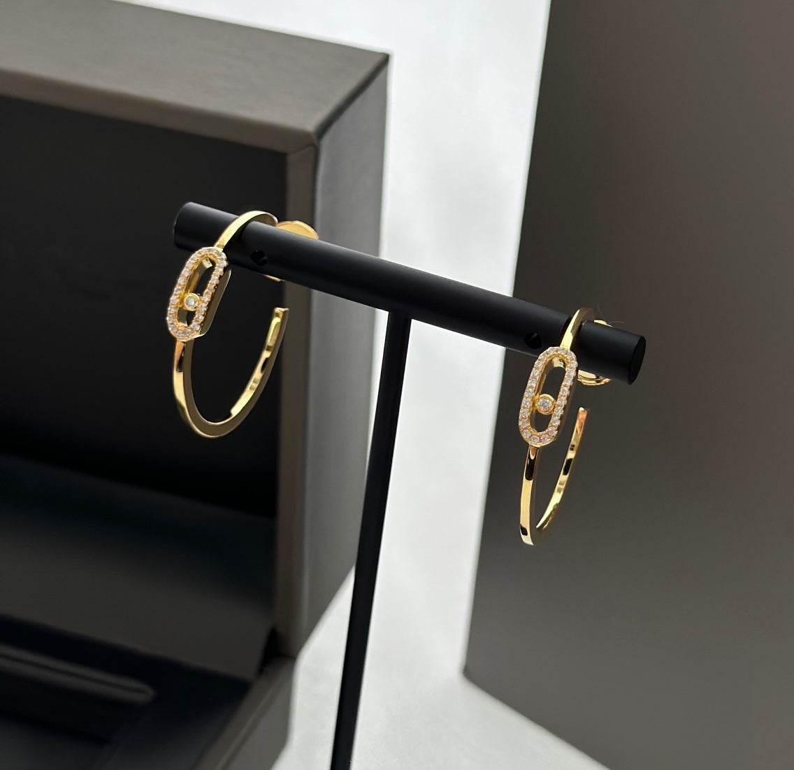 [Elite]CREOLES MOVE UNO PM DIAMOND EARRINGS