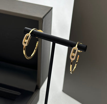[Elite]CREOLES MOVE UNO PM DIAMOND EARRINGS