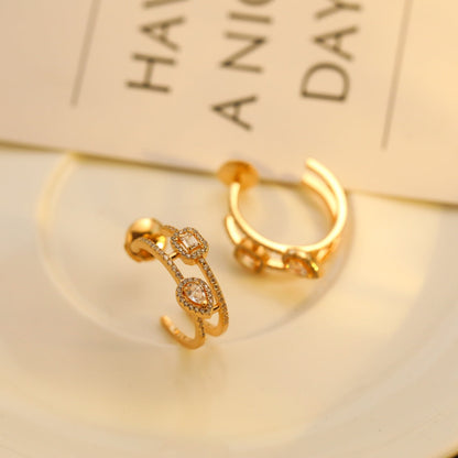 [Elite]CREOLES MY TWIN 2 RANGS SILVER DIAMOND EARRINGS