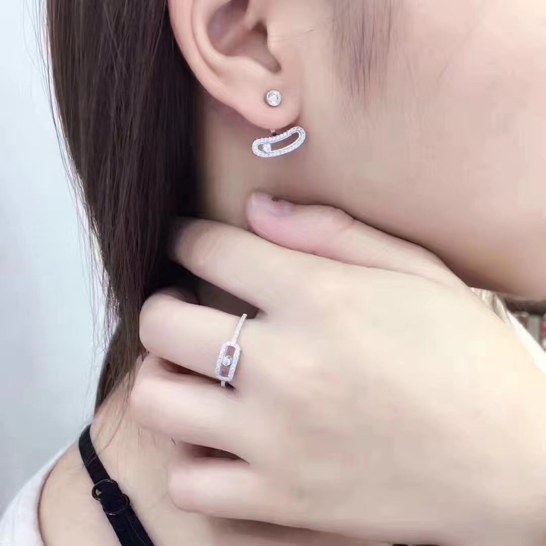 [Elite]MOVE UNO SILVER DIAMOND EARRINGS