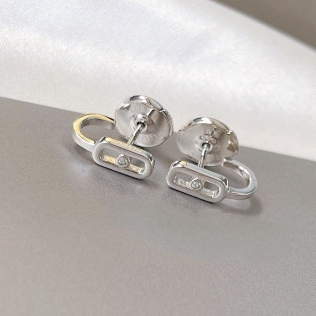 [Elite]CREOLES MOVE UNO MINI 1 DIAMOND EARRINGS