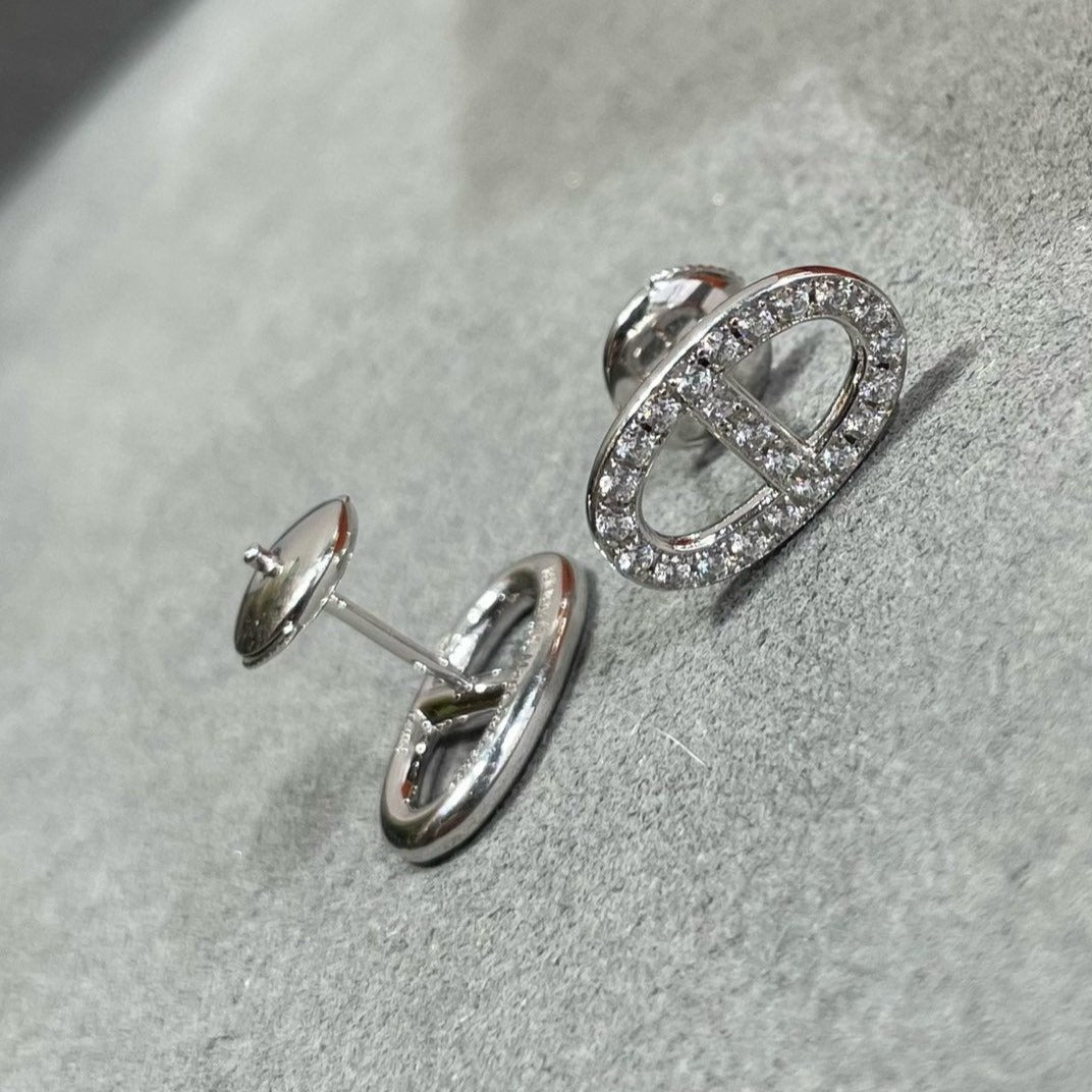 [Elite]HM FULL DIAMOND PIG NOSE STUD EARRINGS