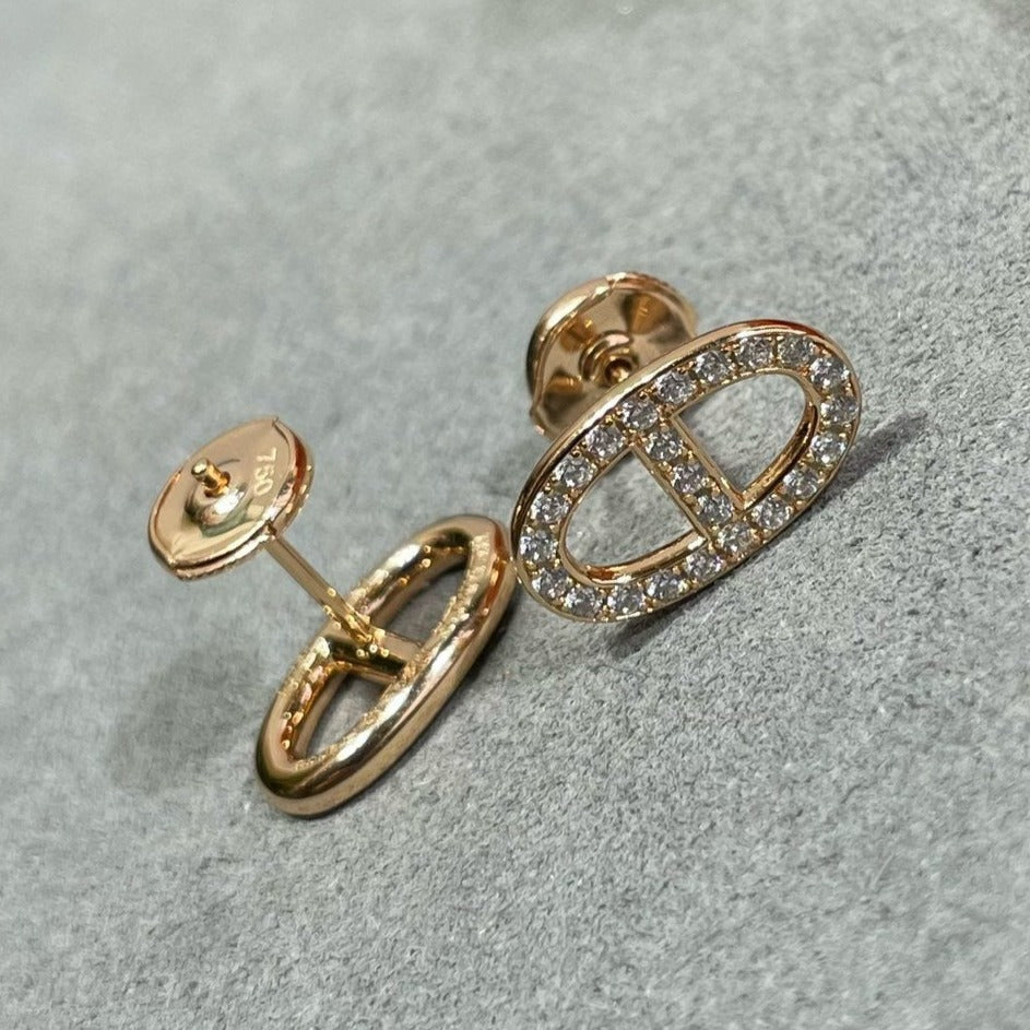 [Elite]HM FULL DIAMOND PIG NOSE STUD EARRINGS