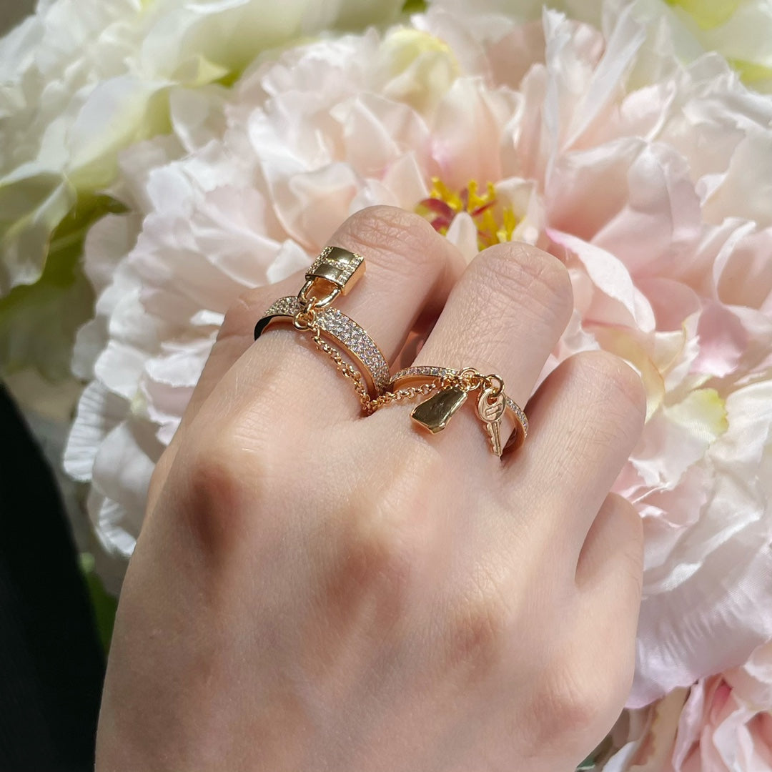 [Elite]HM KELLY CLOCHETTE DOUBLE RING IN  WITH DIAMONDS