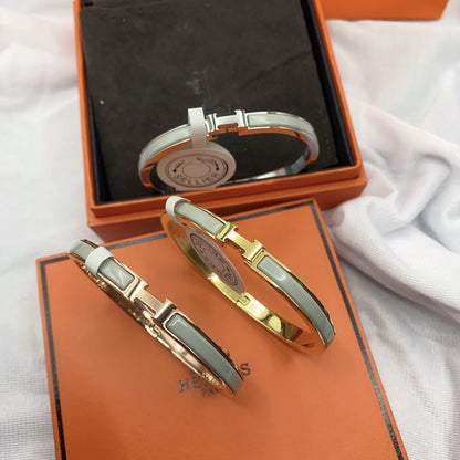 [Elite]CLASSIC HM CLIC GREEN 8MM ENAMEL BRACELET
