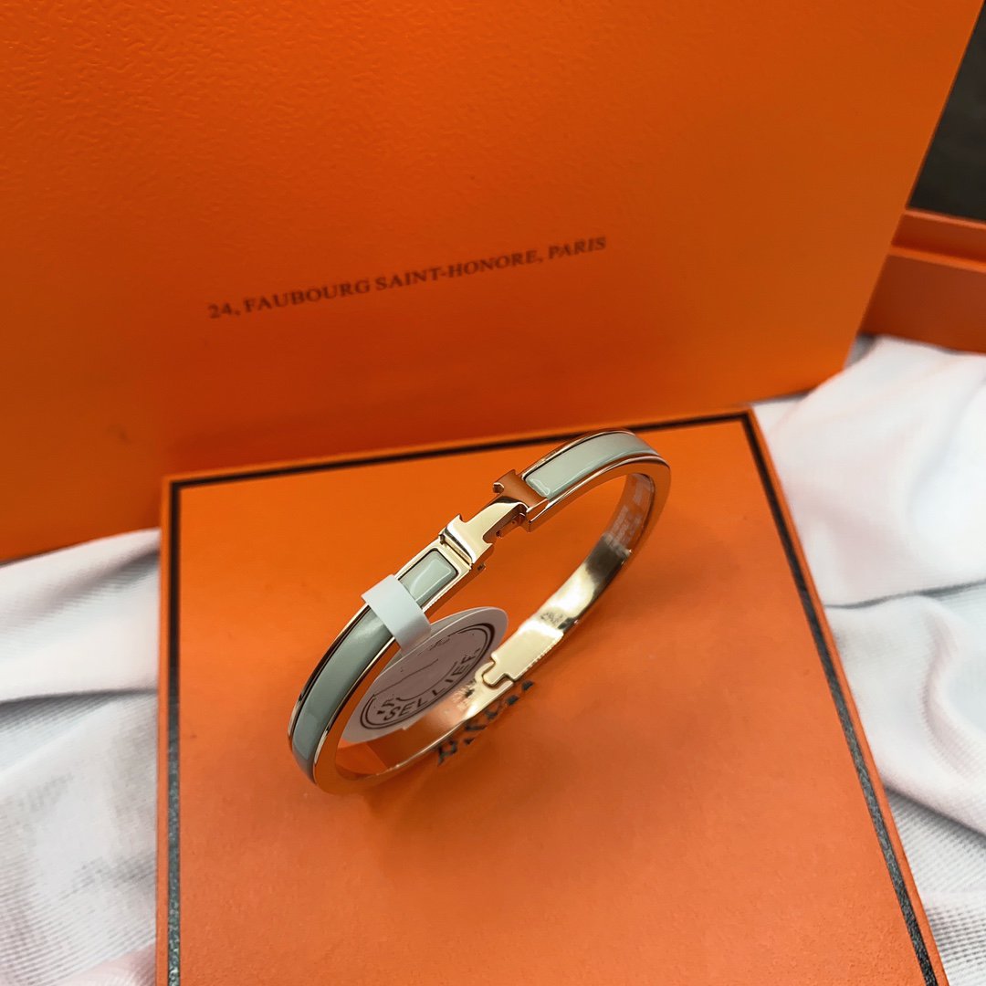 [Elite]CLASSIC HM CLIC GREEN 8MM ENAMEL BRACELET