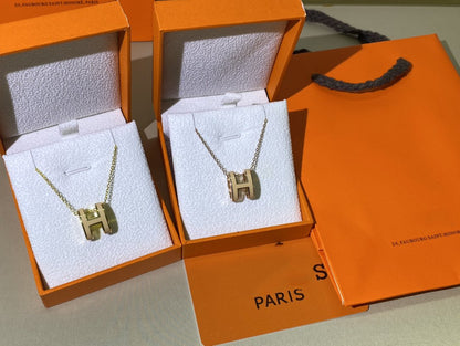 [Elite]HM CLIC YELLOW ENAMEL GOLD NECKLACE
