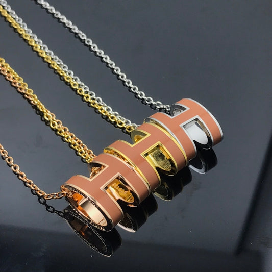 [Elite]H NECKLACE BROWN