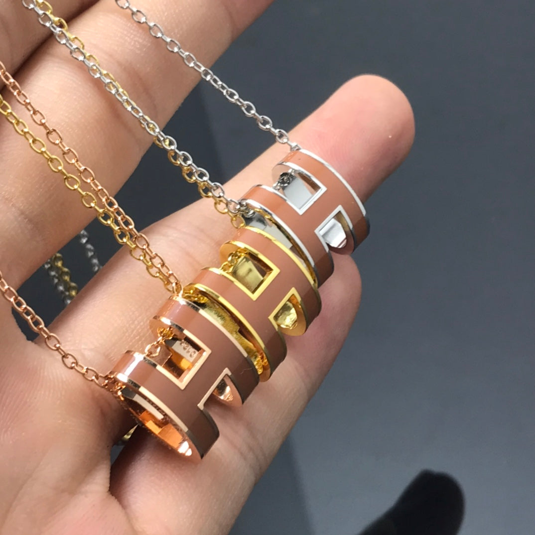 [Elite]H NECKLACE BROWN