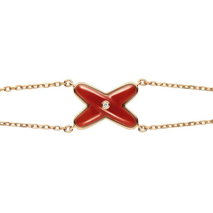 [Elite]JEUX BRACELET CARNELIAN PINK GOLD 1 DIAMOND