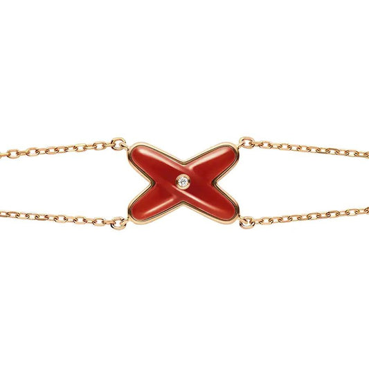 [Elite]JEUX BRACELET CARNELIAN PINK GOLD 1 DIAMOND