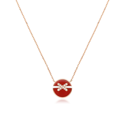 [Elite]JEUX DE ROSE GOLD DIAMOND NECKLACE