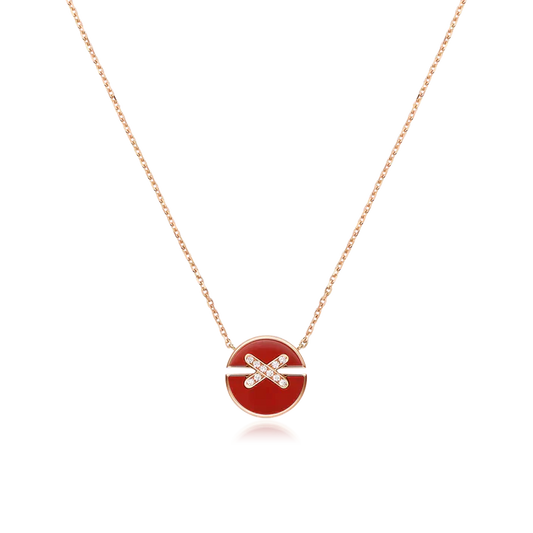 [Elite]JEUX DE ROSE GOLD DIAMOND NECKLACE