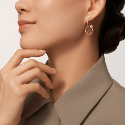 [Elite]JUSTE HALF DIAMOND DOUBLE EARRINGS