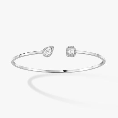 [Elite]JONC FLEX MY TWIN TOI & MOI SILVER DIAMOND BRACELET